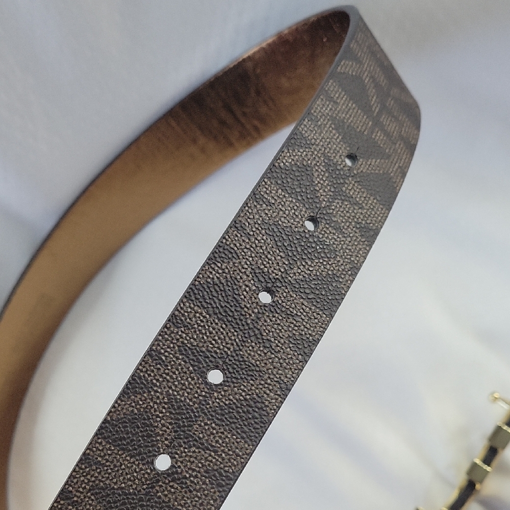 Michael Kors Dark Brown Belt with Gold Logo - Picture 8 of 8